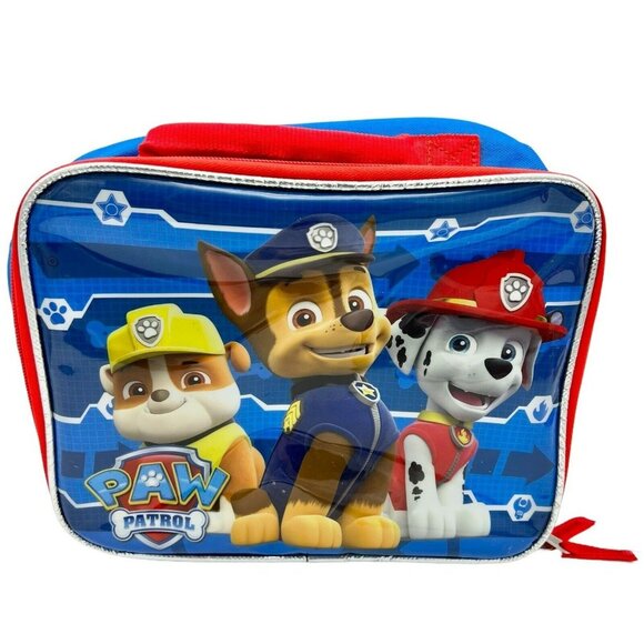 Paw Patrol Kids Lunch Box With Insulated Interior Blue Red Chase Marshall - Picture 1 of 8
